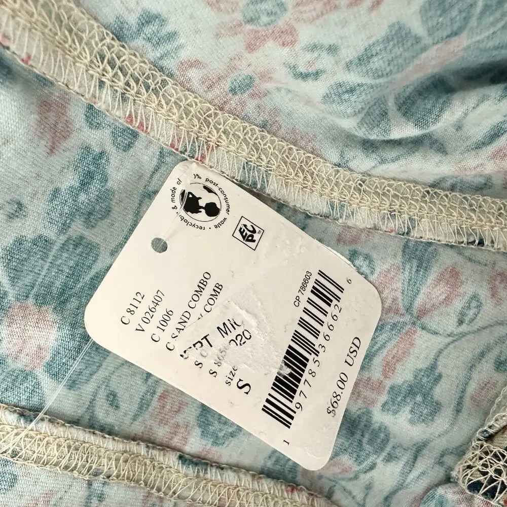 Free People Melanie Long Sleeve Top Floral Cotton Cottagecore Romantic Small NWT
